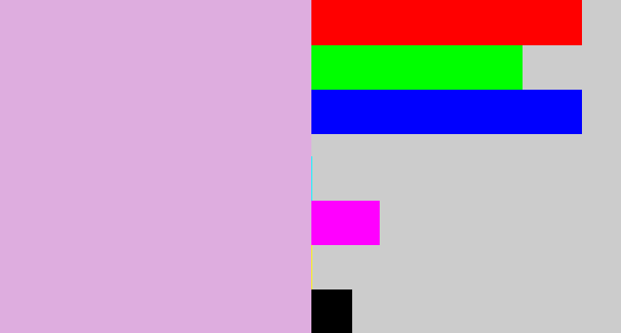 Hex color #deaddf - light violet