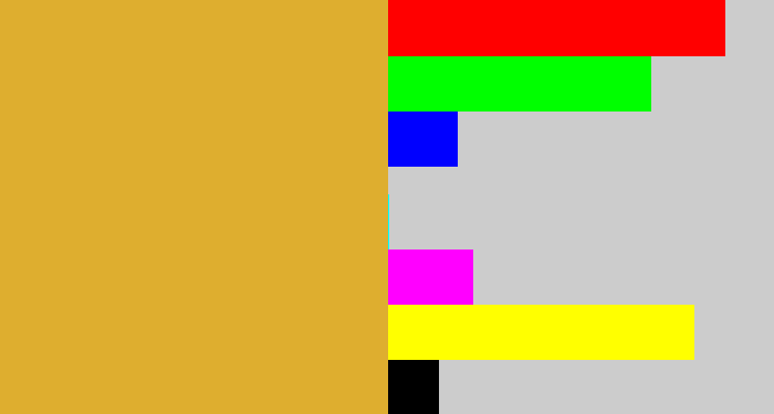 Hex color #deae2f - macaroni and cheese