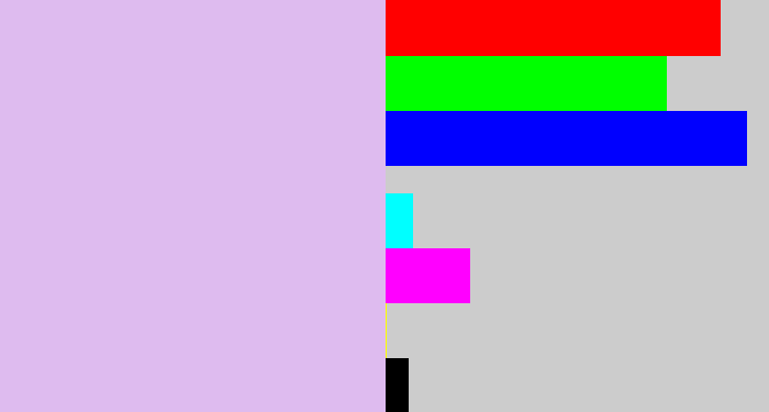 Hex color #debbef - light violet