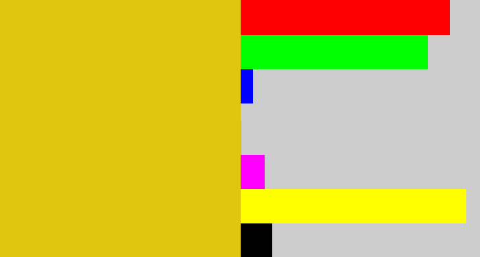 Hex color #dec70e - mustard yellow