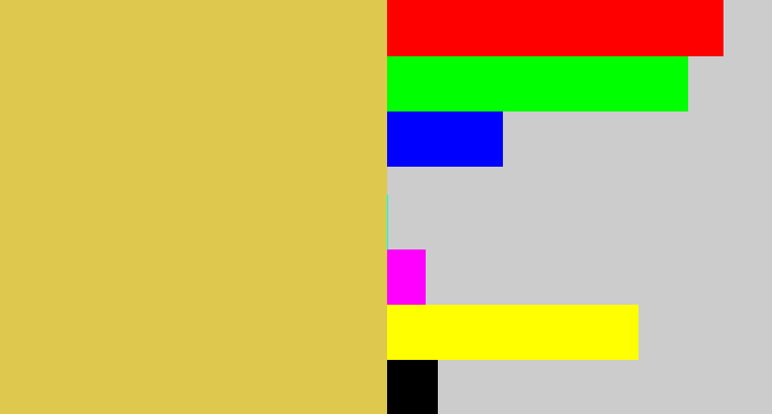 Hex color #dec84d - maize