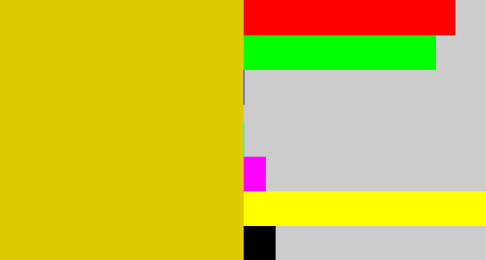 Hex color #deca01 - ugly yellow