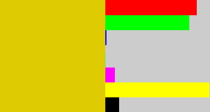 Hex color #decb02 - ugly yellow