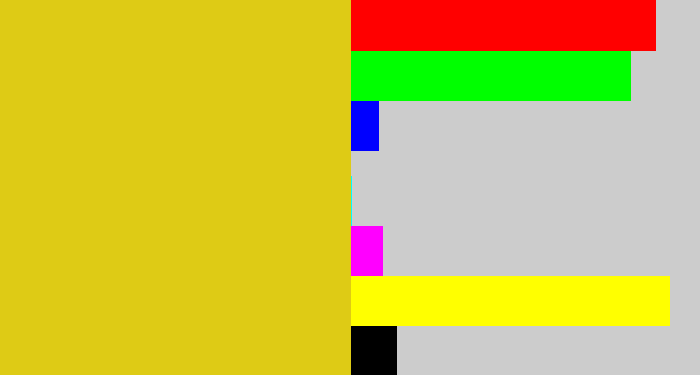 Hex color #decb15 - piss yellow