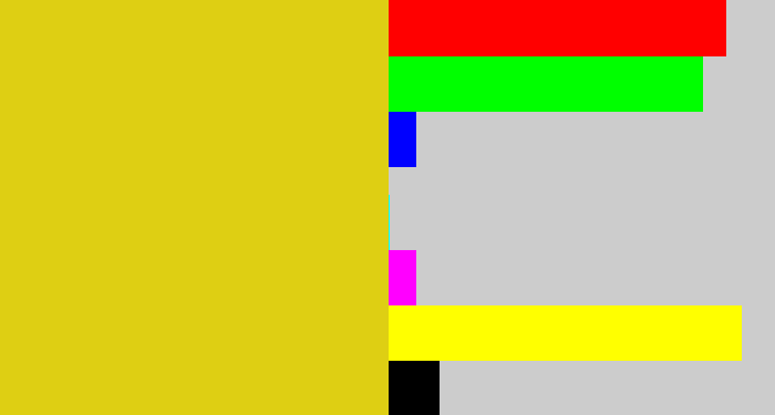Hex color #decf13 - piss yellow