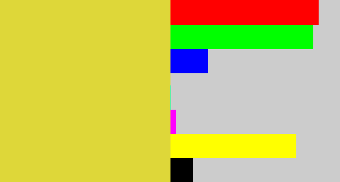 Hex color #ded739 - sickly yellow