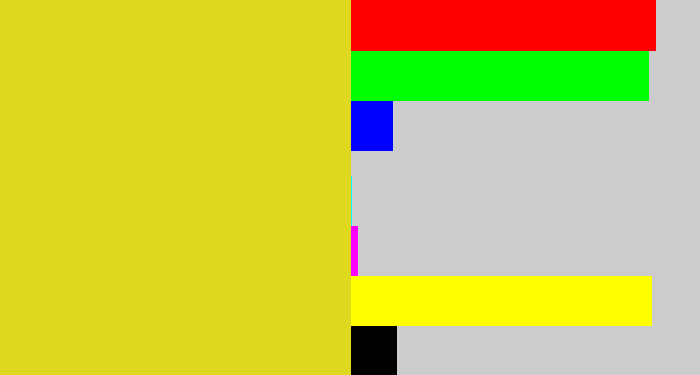 Hex color #ded91f - piss yellow