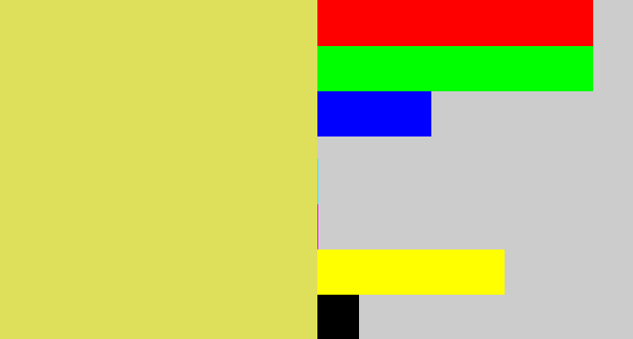 Hex color #dedf5b - dull yellow