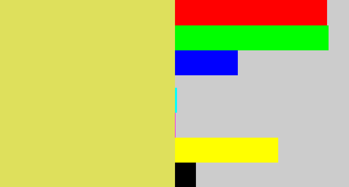 Hex color #dee05c - dull yellow