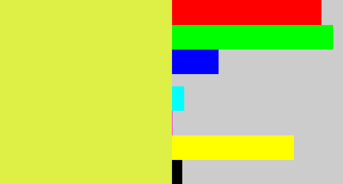 Hex color #deef45 - off yellow