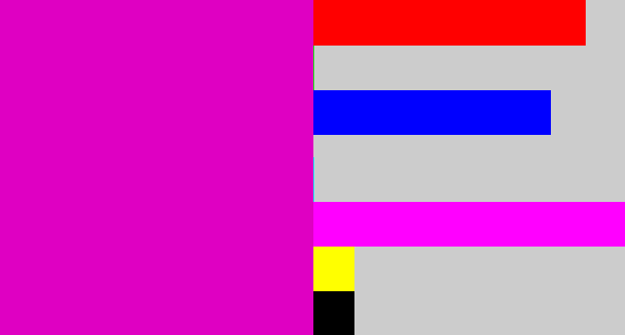 Hex color #df00c2 - hot magenta