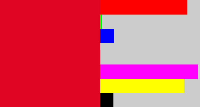 Hex color #df0523 - cherry