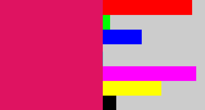 Hex color #df1361 - cerise