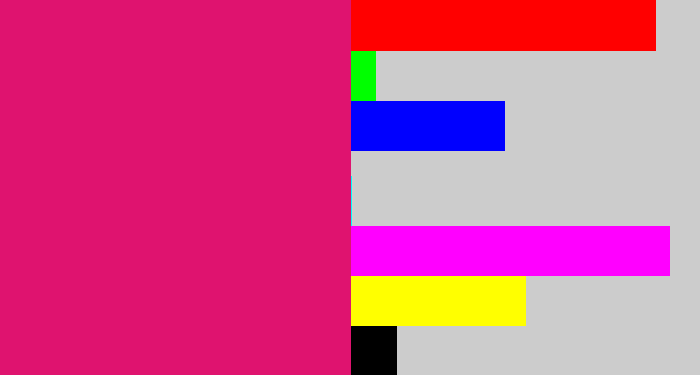 Hex color #df136f - cerise