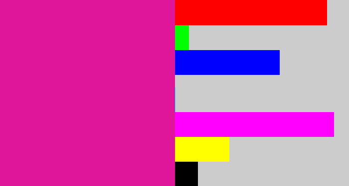 Hex color #df159a - neon pink