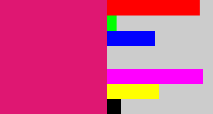 Hex color #df1772 - cerise