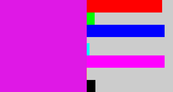 Hex color #df18e6 - pink/purple