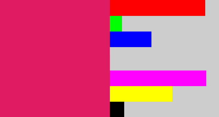 Hex color #df1b61 - cerise