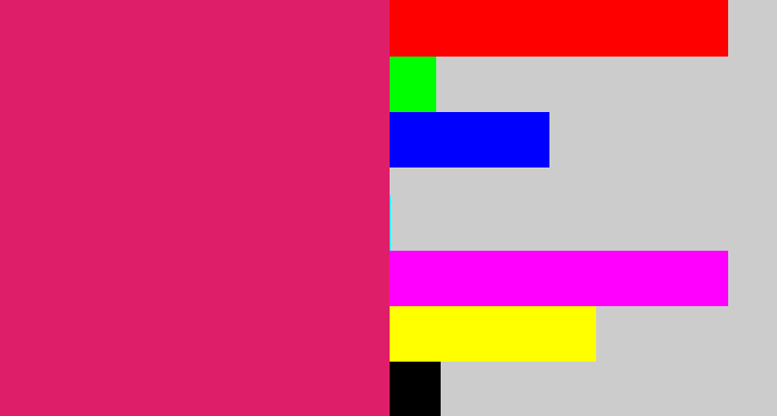 Hex color #df1e69 - cerise