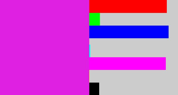 Hex color #df1fe2 - purple/pink