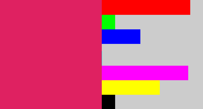 Hex color #df2161 - cerise