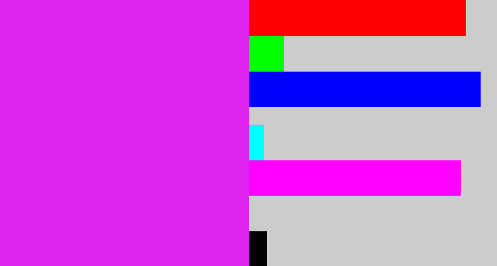 Hex color #df23ee - purple/pink
