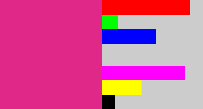 Hex color #df2888 - darkish pink