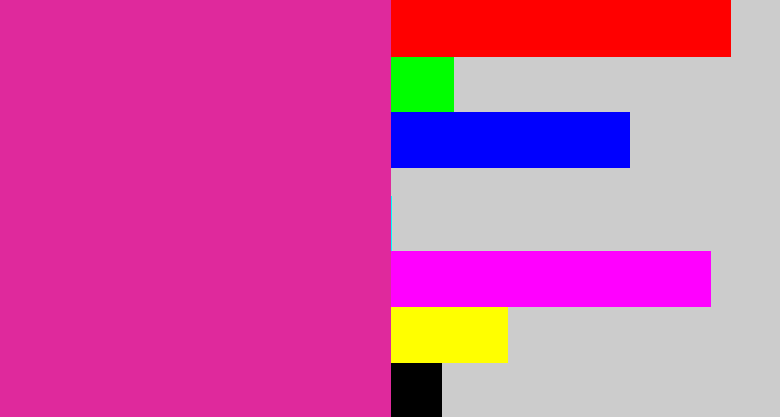 Hex color #df299c - purpley pink