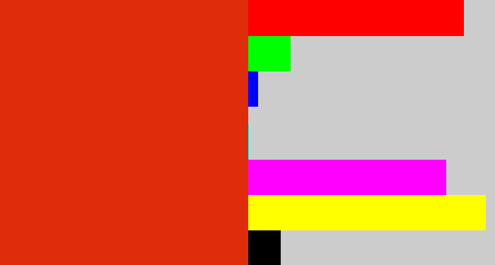 Hex color #df2c0a - tomato red