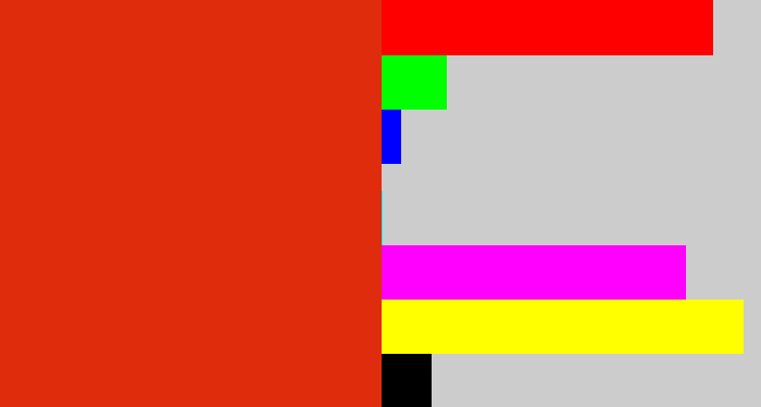 Hex color #df2c0c - tomato red