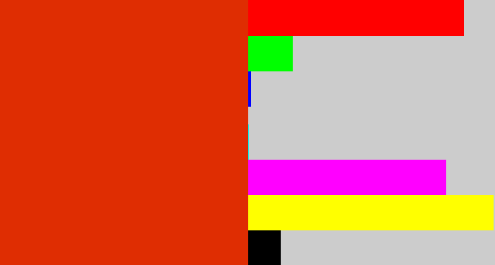 Hex color #df2d02 - tomato red