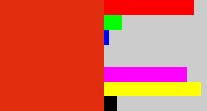 Hex color #df2d0d - tomato red