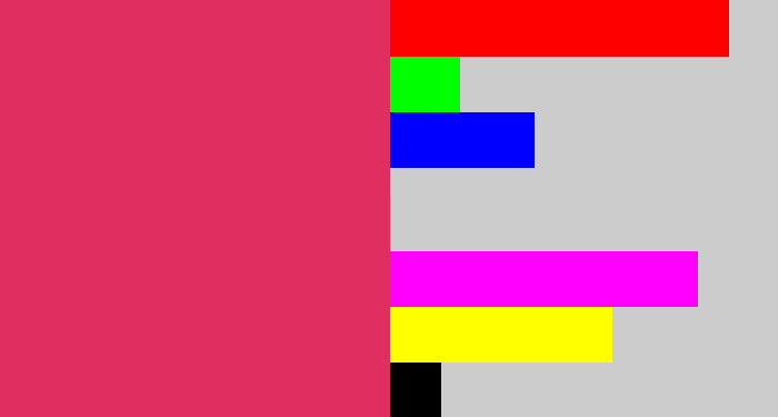 Hex color #df2e5f - red pink