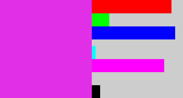 Hex color #df30e8 - purple/pink