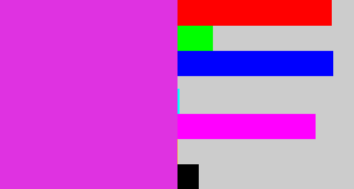 Hex color #df32e1 - purple/pink