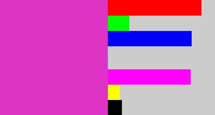 Hex color #df33c6 - purple pink