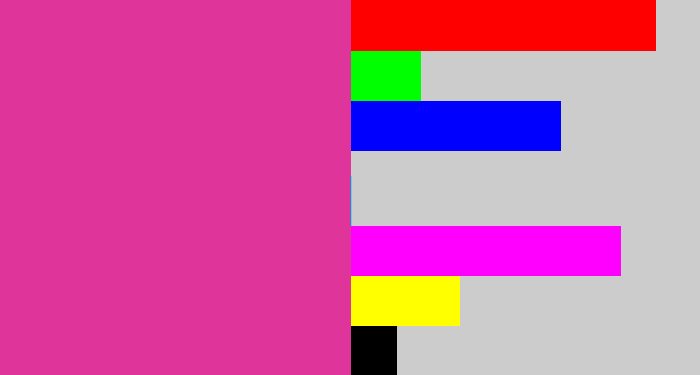 Hex color #df349a - darkish pink