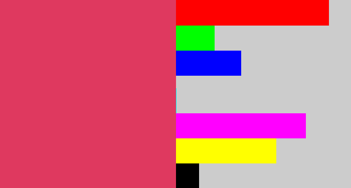 Hex color #df395f - dark pink