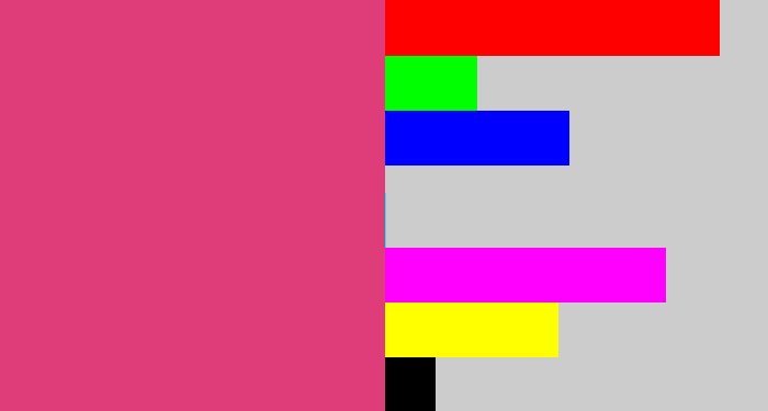 Hex color #df3c7a - darkish pink