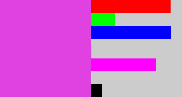 Hex color #df42e0 - purple pink