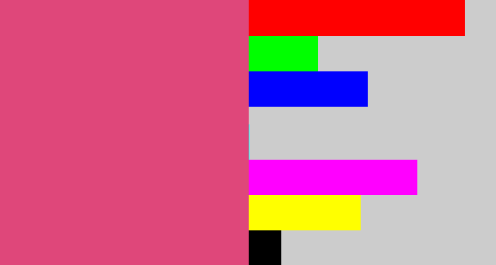 Hex color #df477a - darkish pink