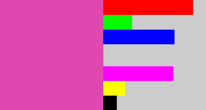 Hex color #df48b1 - purpleish pink