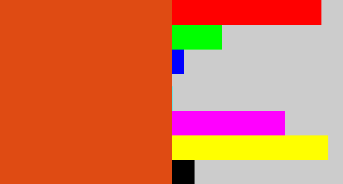 Hex color #df4b13 - deep orange