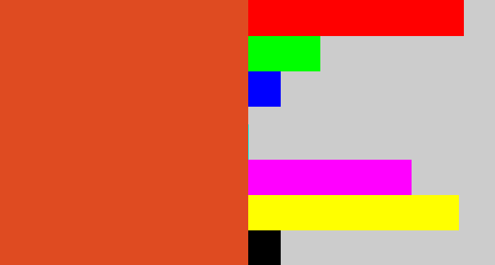 Hex color #df4b21 - tomato