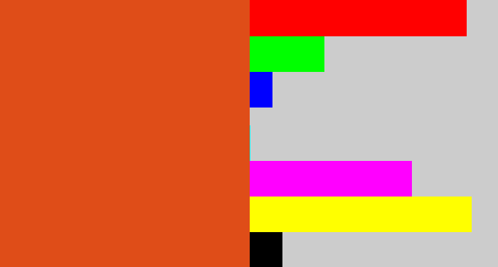 Hex color #df4d18 - deep orange