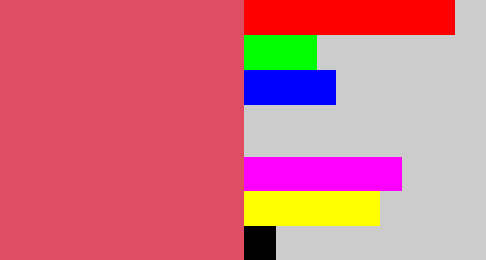 Hex color #df4d62 - pastel red