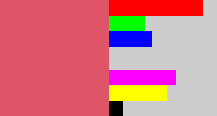 Hex color #df5567 - pastel red