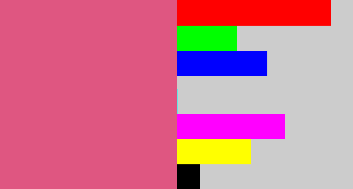 Hex color #df5681 - darkish pink