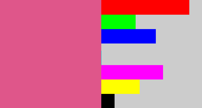 Hex color #df568a - darkish pink