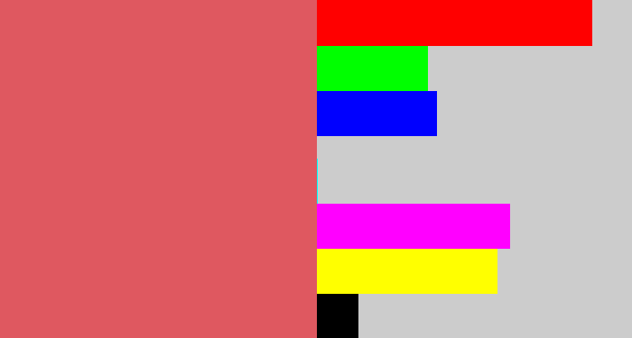 Hex color #df5860 - pastel red